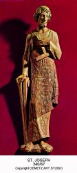  St. Joseph the Worker Statue - 3/4 Relief in Chestnut Wood, 42\" - 60\"H 