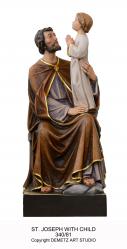  St. Joseph w/Child Jesus Statue in Fiberglass, 48\"H 