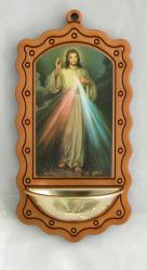  Jesus of Divine Mercy Holy Water Font, 7\" 