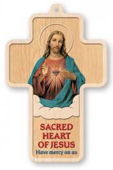  5\" SACRED HEART OF JESUS LASER ENGRAVED CROSS 