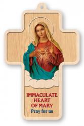  5\" IMMACULATE HEART OF MARY LASER ENGRAVED CROSS 