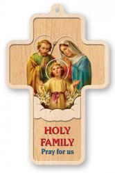  5\" HOLY FAMILY LASER ENGRAVED CROSS 