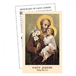  \"Memorare of Saint Joseph\" Prayer/Holy Card: (Paper/100) 