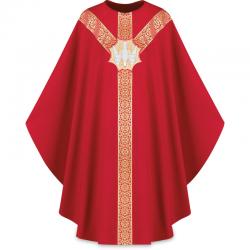  Red Gothic Chasuble - Holy Spirit - Brugia Fabric 