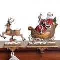  Christmas "Santa With Deer Stocking Holder" Set 