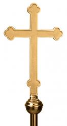  Processional Cross | 18\" | Bronze Or Brass | Budded | 54” Staff 