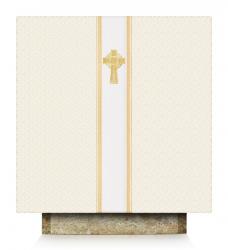  White \"Celtic Cross\" Altar Cover - Celtic Fabric 