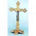  Altar Crucifix | 12" | Brass Or Bronze | Petal Base | Budded Cross 