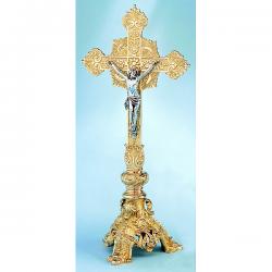  Altar Crucifix | 30\" | Brass Or Bronze | Footed Base | Budded Cross 