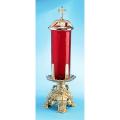  Altar Sanctuary Lamp | 6" x 7" | Brass Or Bronze | Round Base | Smoke Protector 