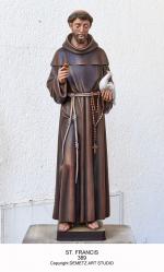  St. Francis of Assisi Statue in Linden Wood, 48\"H 