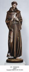  St. Francis of Assisi Statue in Linden Wood, 48\" & 60\"H 