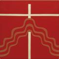  Red "Cross Designed" Altar Cover - Lucia Fabric 