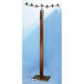  Floor Candelabra | 3 Lite | Bronze, Brass Or Wood | Fixed Arm | Square Base 