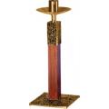  Paschal Candlestick | 48" | Brass Or Bronze | Oak Or Walnut Wood Square Column & Base 