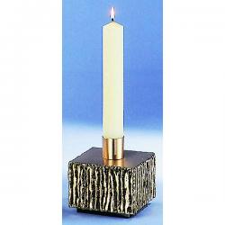  Altar Candlestick | 4\" | Brass Or Bronze | Modern Base 