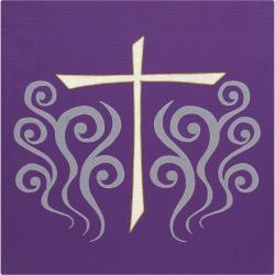  Purple \"Cross Designed\" Altar Cover - Lucia Fabric 