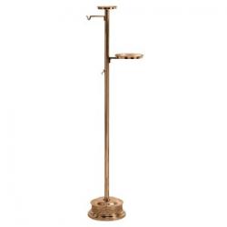  Thurible Incense Boat & Aspersorium Stand | Bronze Or Brass | 2 Shelves | 2 Hooks | Round Base 