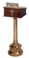  Lectern | Standing | 42" | Bronze Or Brass | Wood | Cross | With Light 