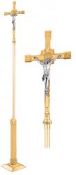  Processional Crucifix | 93\" | Bronze Or Brass | Embellished Cross 