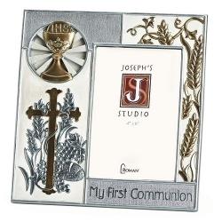  8\" FIRST COMMUNION FRAME 4x6 SILVER/GOLD 