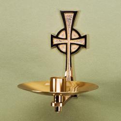  Satin Finish Bronze Consecration/Dedication Candle Holder: 4076 Style 