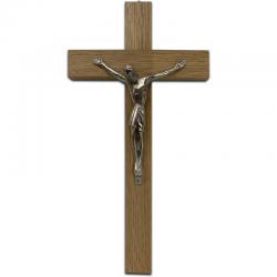  Wood & Metal Crucifix for Home - 8\" Ht 