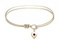  Heart Charm Birthstone Bangle Bracelet - January - Garnet 