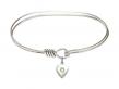  Heart Charm Birthstone Bangle Bracelet - August - Peridot 