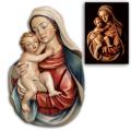  Our Lady w/Child Bust Relief Plaque, 3" - 16"H 