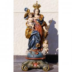  Our Lady Queen of Heaven Statue w/Angels in Linden Wood, 10\" - 52\"H 