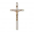 7" WHITE CROSS WITH GOLD PLATING WITH GOLD CORPUS 