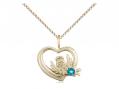  Heart/Guardian Angel Neck Medal/Pendant w/Zircon Stone Only for December 