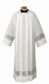  Adult/Clergy Alb in Kodel/Cotton w/IHS Lace & Square Neck/Yoke 