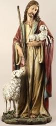  Good Shepherd Statue in a Resin/Stone Mix, 36 1/2\"H 