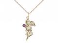  Guardian Angel Neck Medal/Pendant w/Amethyst Stone Only for February 