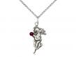  Guardian Angel Neck Medal/Pendant w/Garnet Stone Only for January 