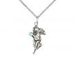 Guardian Angel Neck Medal/Pendant w/Aqua Stone Only for March 