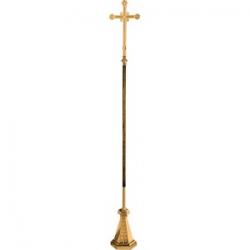  Processional Cross | 90\" | Bronze Or Brass | Flared Embellished Cross 
