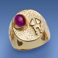  Bishop's Ring 4365 | Amethyst Gold Plated Sterling 