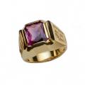  Bishop Ring | Synthetic Amethyst | Gold Plated Sterling 