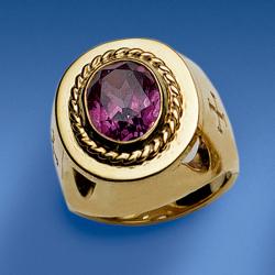  Bishop\'s Ring | Synthetic Amethyst | Gold Plated Sterling 