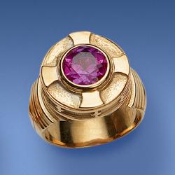  Bishop\'s Ring | Synthetic Amethyst | Gold Plated Sterling 