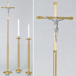  Processional Crucifix With Base | Silver Corpus & Nodes 