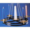  Ceiling/Hanging Advent Wreath 26" Satin Gold & Black: Style 3904 