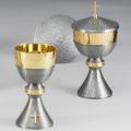  Chalice & Paten - Hammered Silver Oxidized & Gold Finish: Style 795 