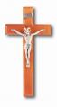  11" CHERRY CROSS WITH ANTIQUE SILVER PLATED CORPUS 