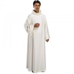  Beige Sanctuary Alb - Roll Collar - Men & Women Vaticano Fabric 