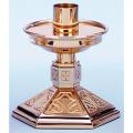  Altar Candlestick | 5" | Brass Or Bronze | Hexagonal Base & Column 
