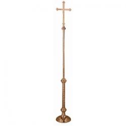  Processional Cross | 84” | Bronze Or Brass |Budded Textured Cross 
